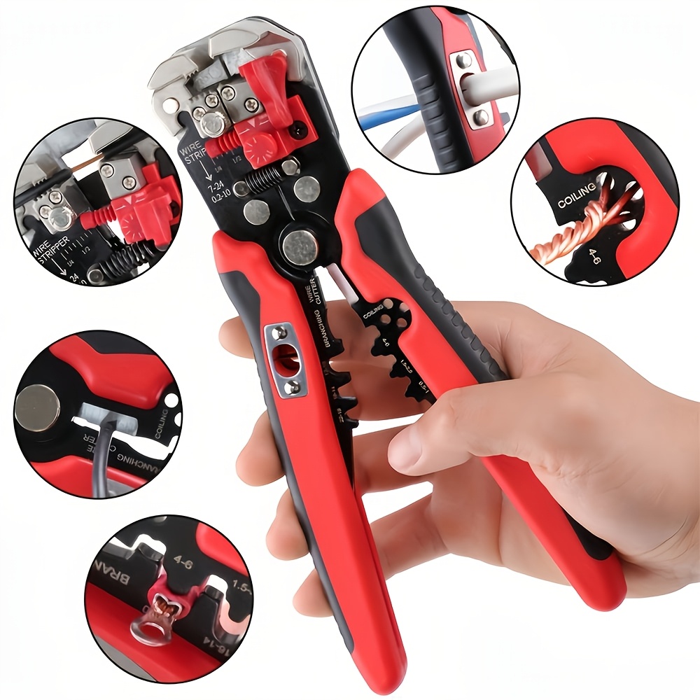 1pc electrician special automatic wire   multifunctional peeling range 24 10awg 0 2 6cm peeling pliers electrical   winding wire crimp electrician   cable debarker cable cutting peeling tool