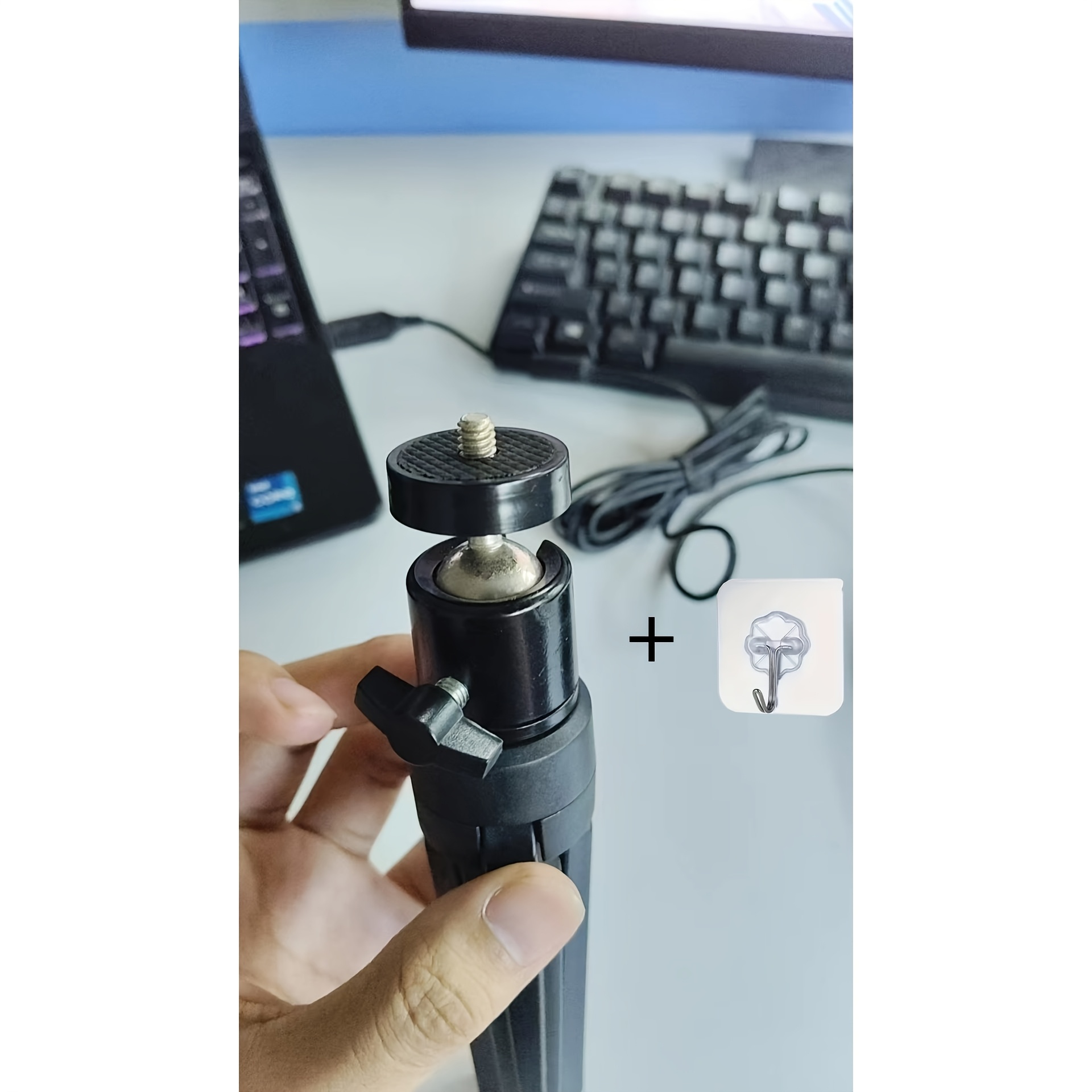 TEMU 360° Rotating Mini Gimbal Stand For Projectors, Cameras & Dslrs, Compact Adjustable Desktop Holder With Panoramic View, Ideal For Live Streaming