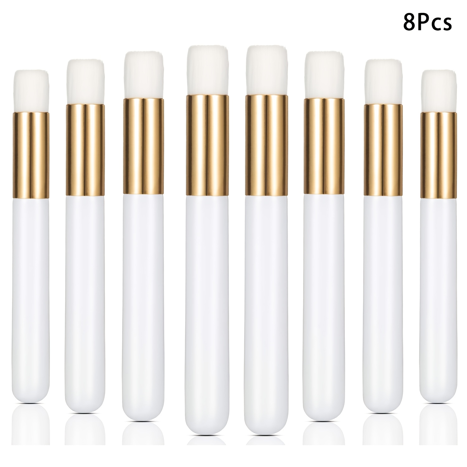 TEMU 8pcs Professional Precision Blending Brushes With 0.4" Golden Ferrules & Dense Nylon Bristles - Suitable For Watercolor, Acrylic, Oil Painting -