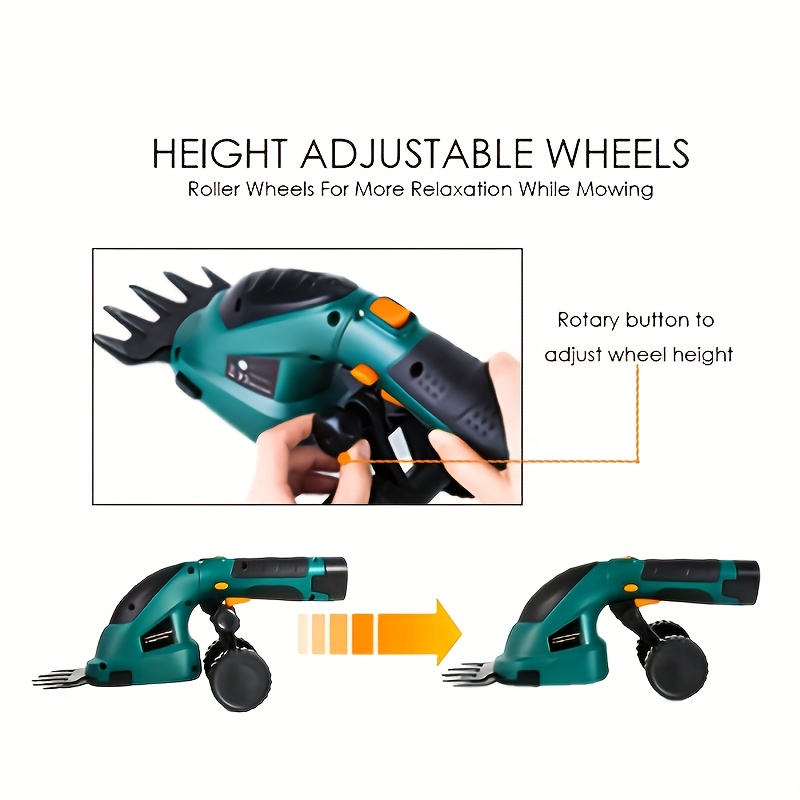 2-in-1 Haagknipper, 7.2V 2000mAh, Haagknipper met Telescopische Handgreep,