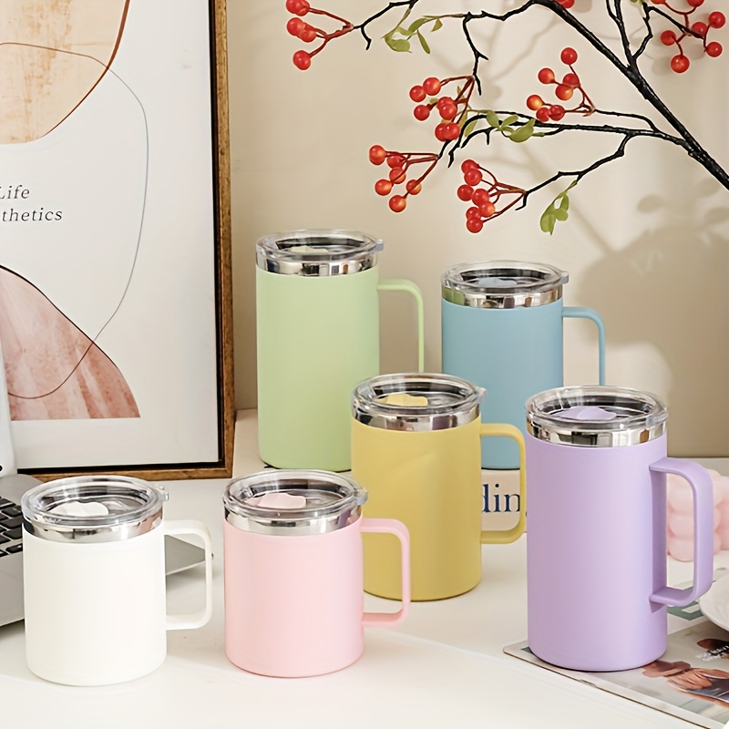 1pc 스테인리스 슋 텀블러, 대용량 커피 컵, 밀크 티 컵, pp 바디 304 스테인리스 슋 라이닝, 스포츠 및 야외 레저 컵