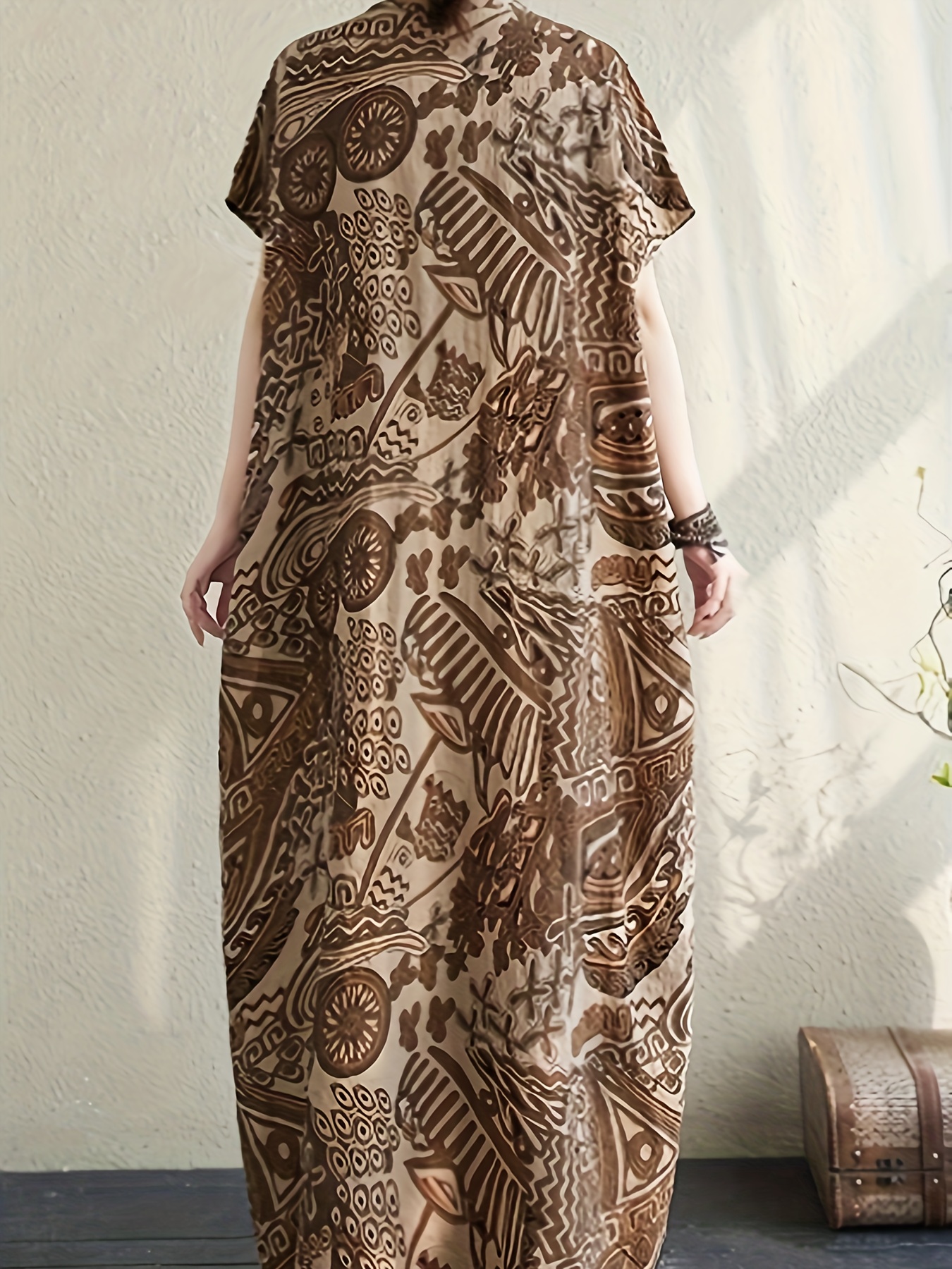 shopee bohemian dress size - beachwear Size:10_XL Sleeve Length(cm) loungewear for women Rotate - Sleeveless Floral