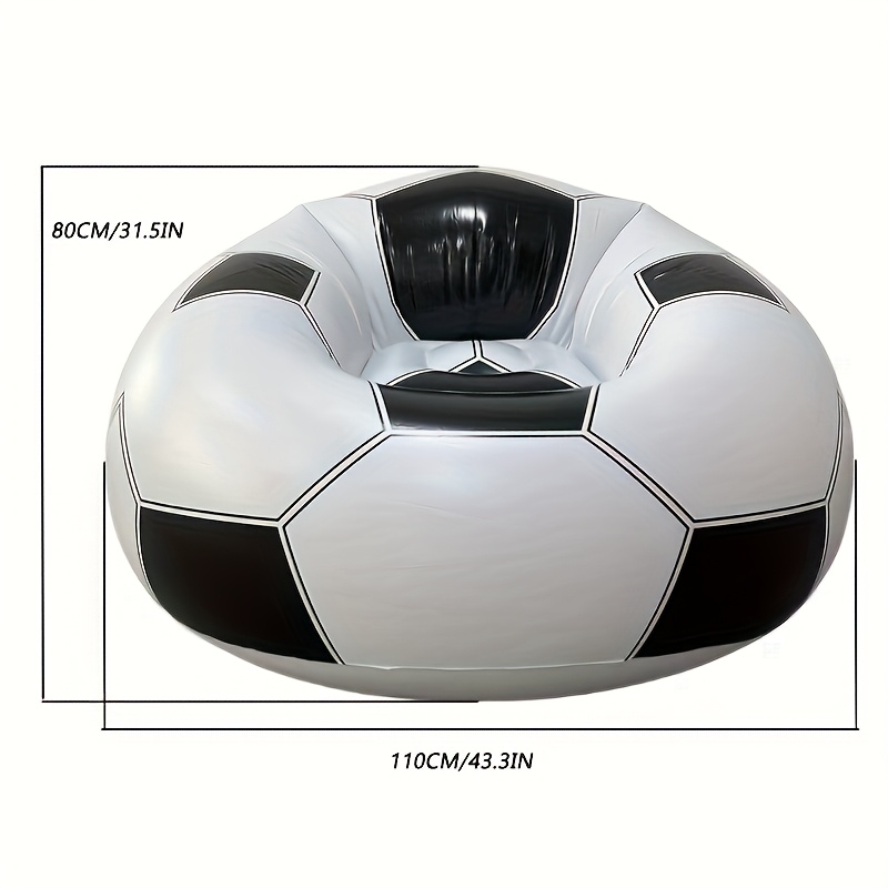 Lazy Inflatable Sofa Pvc Waterproof Single Football Sofa Lounge Chair Portable Foldable Outdoor Nap Chair With Repair Kit, Suitable For Game And Lounge Room Furniture