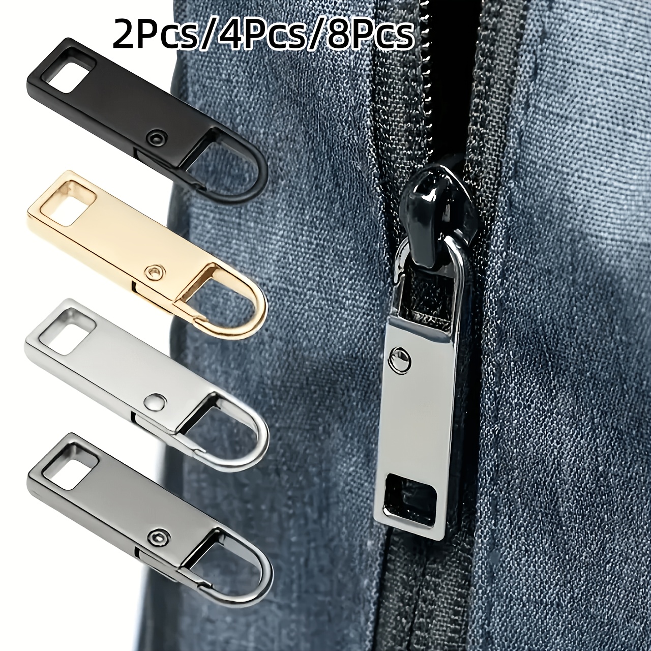 2pcs 4pcs 8pcs   zipper pulls   tool free zipper sliders for luggage jackets backpacks boots detachable hooks durable universal repair kit
