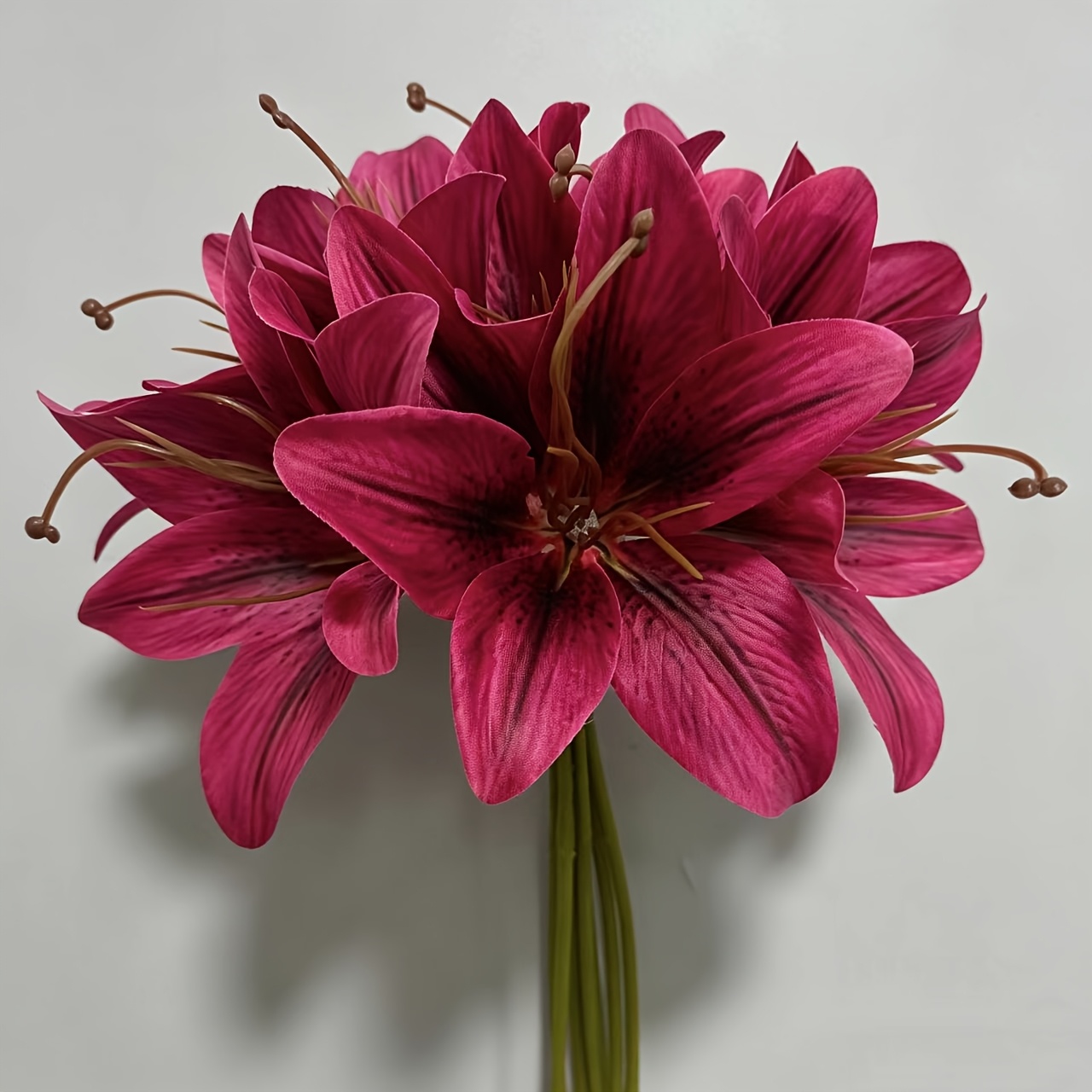 TEMU 8pcs 11.02in Artificial Plants, Realistic Lily Flowers, 3d Printed Flowers, Suitable For Indoor And Outdoor Weddings, Perfect For Porch