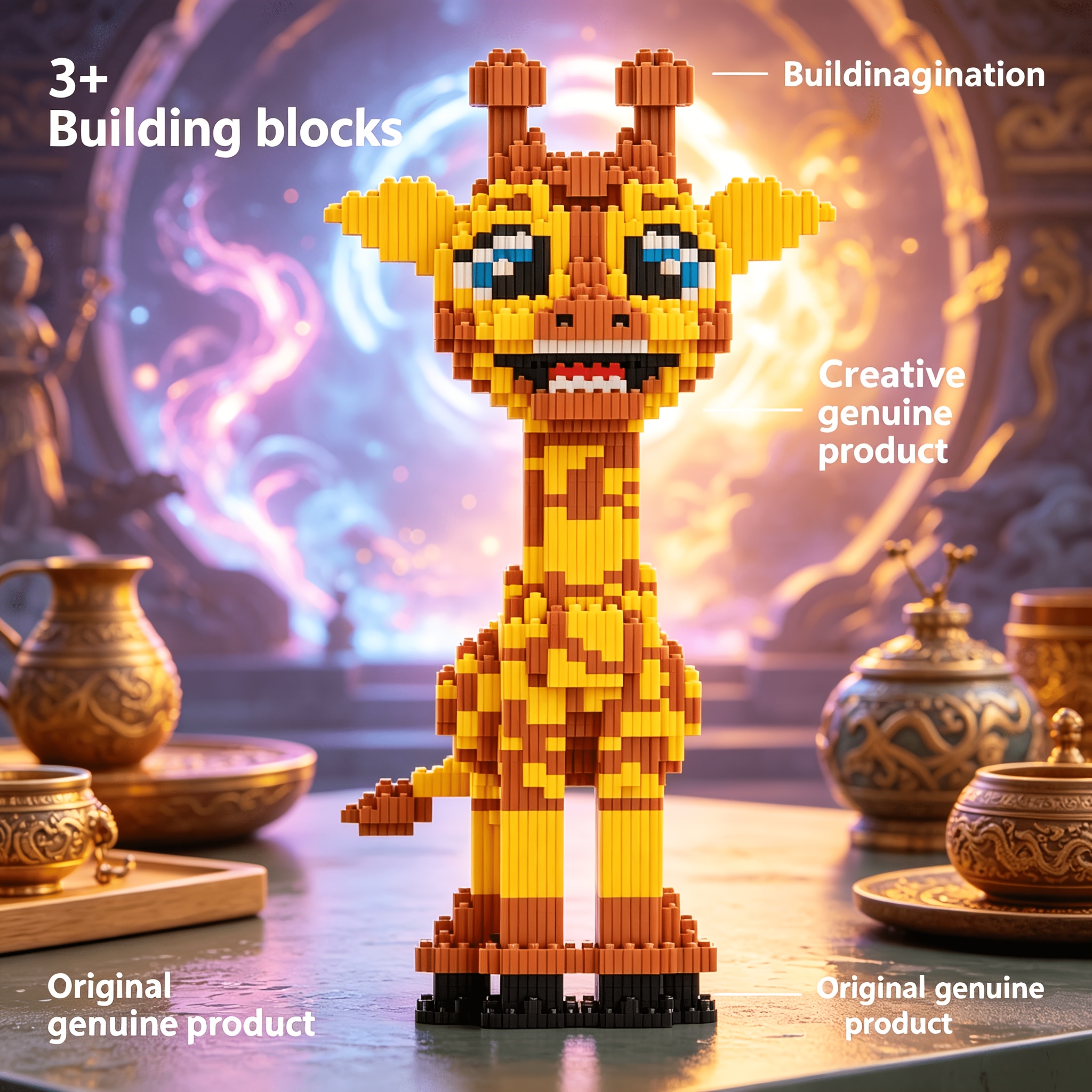 2026 New-style Building Blocks Model, Yellow Giraffe