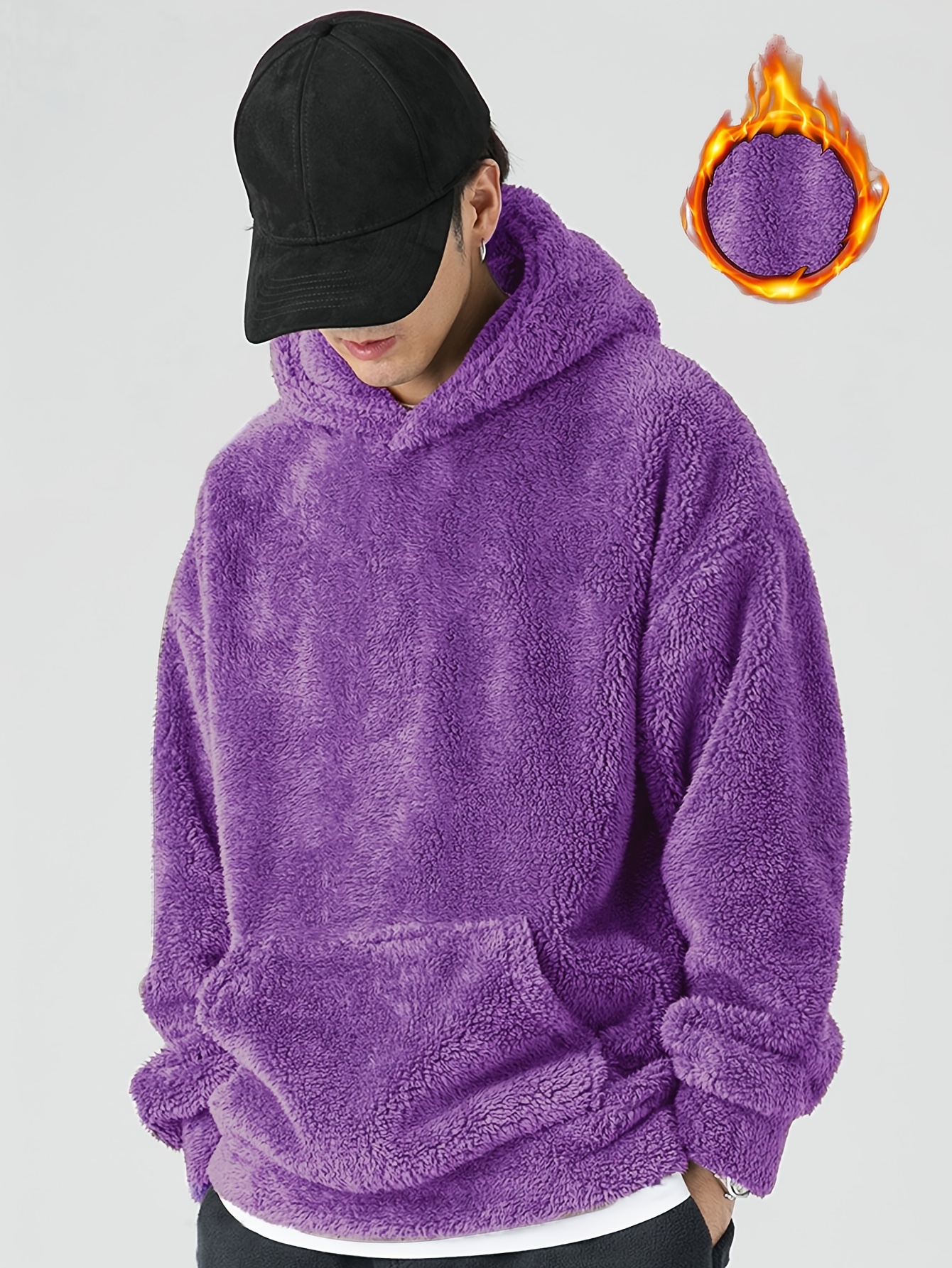 Colorblock Hoodie Hollister Embroidered Hoodie Purple Men's