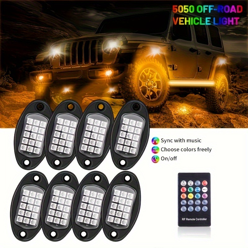 

Car Led Chassis Lamp Off-road Pickup Suv Remote Control Atmosphere Lamp Rgb Sound Control Music Rhythm Lamp Decorative Lamp 12v Universal