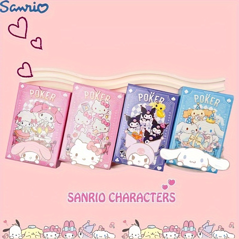 

Hellokitty Kuromi Cinnamoroll My Melody Playing Cards Poker 54-card Rich Patterns 4 Cute Styles Optional With Box Ideal For Party Games Festivals Attractive Lovers Gift