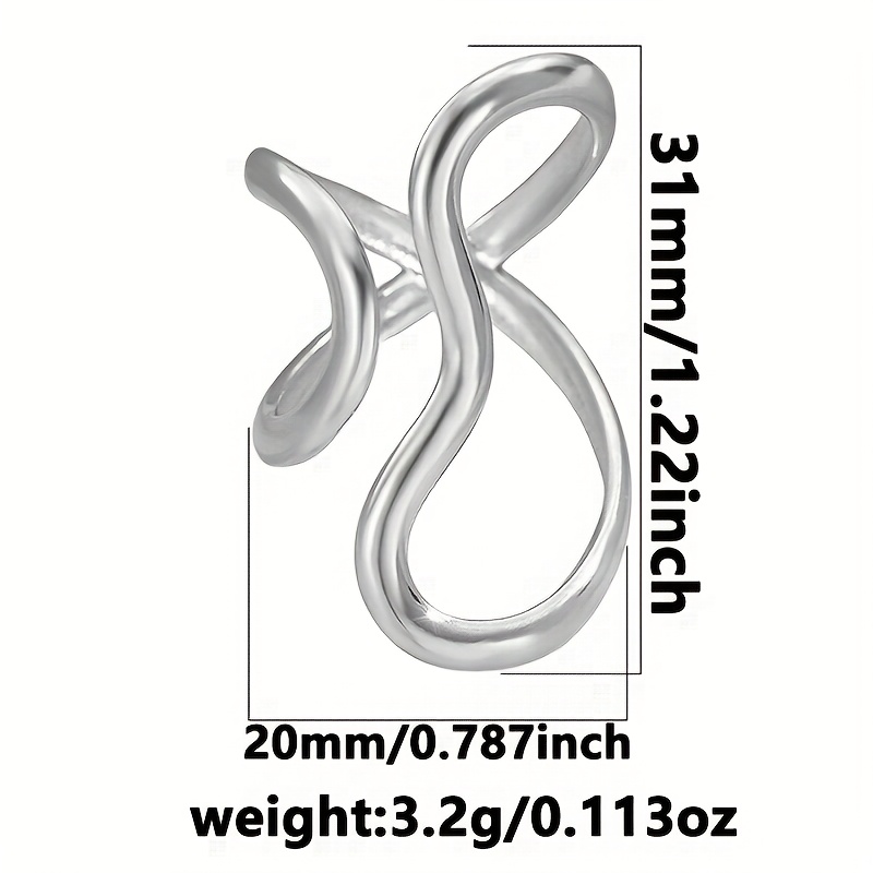 Adjustable Open Ring for Women Minimalist Line 925 Sterling Silver Lightweight