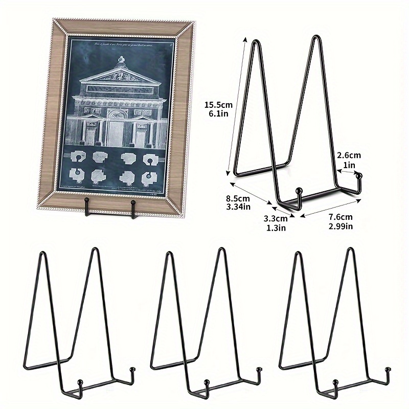

Classic Iron Display Stand, Tall Plate Holder, Artwork/picture Frame/tabletop Decor Easel, Black Metal Craft Rack For Home & Gallery
