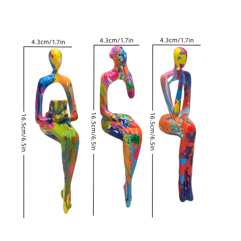 Image of Color Set 3 Abstract Figure Art Decoration Home Decoration Abstract Figure Set Living Room Tv Cabinet