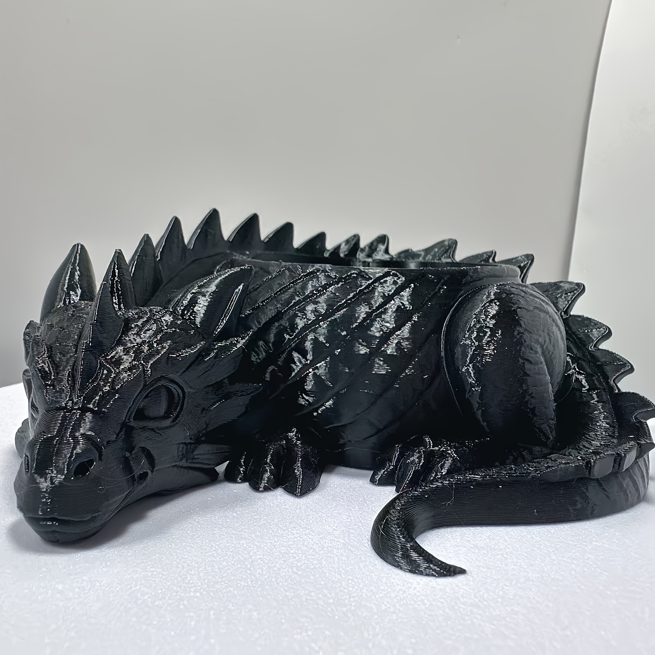 TEMU 1 Black Gothic Dragon-shaped Planter, 3d Printed Succulent Flower Pot, Multi-functional Desktop Decorative Organizer