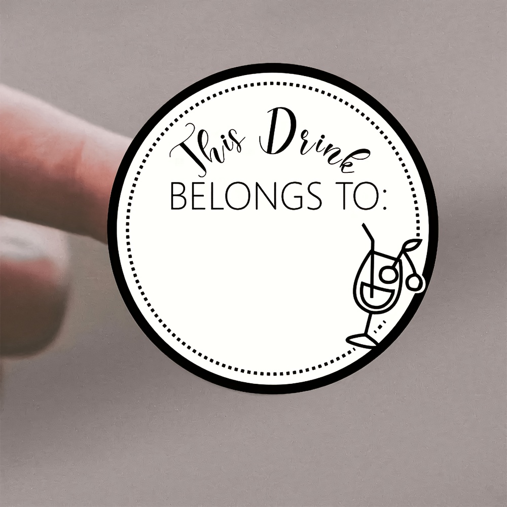TEMU 66pcs Elegant Black And White Paper Drink Markers, 1.57 Inch Round Stickers, Beverage Tags | Exquisite Drink Labels, Suitable For Parties,