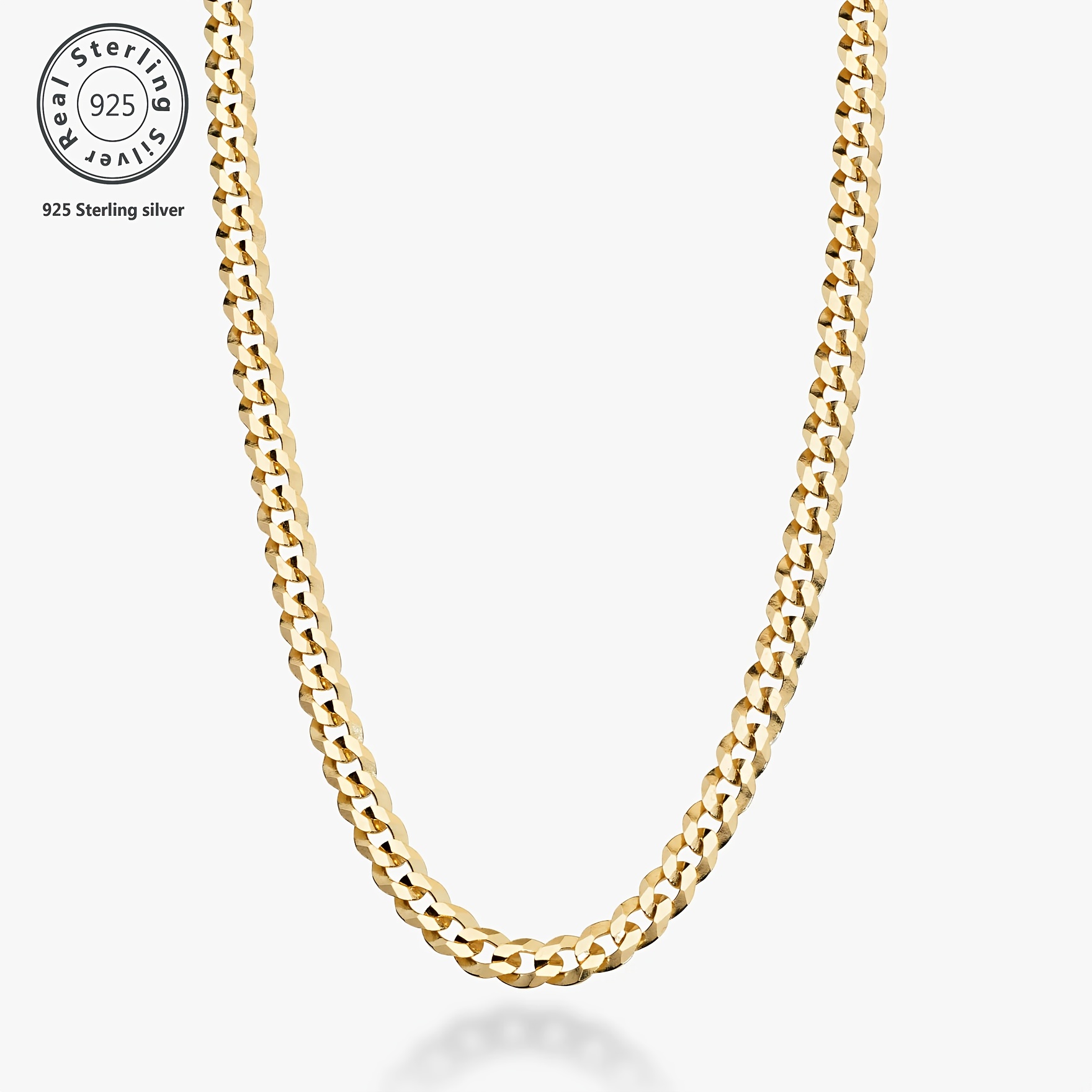 

5mm Italian Cuban 925 Silver Necklace, Hip Hop, Men's And Women's Golden Necklace, Simple And , High-end Necklace, , Birthday Gift, Holiday Gift, With A Great Gift Box