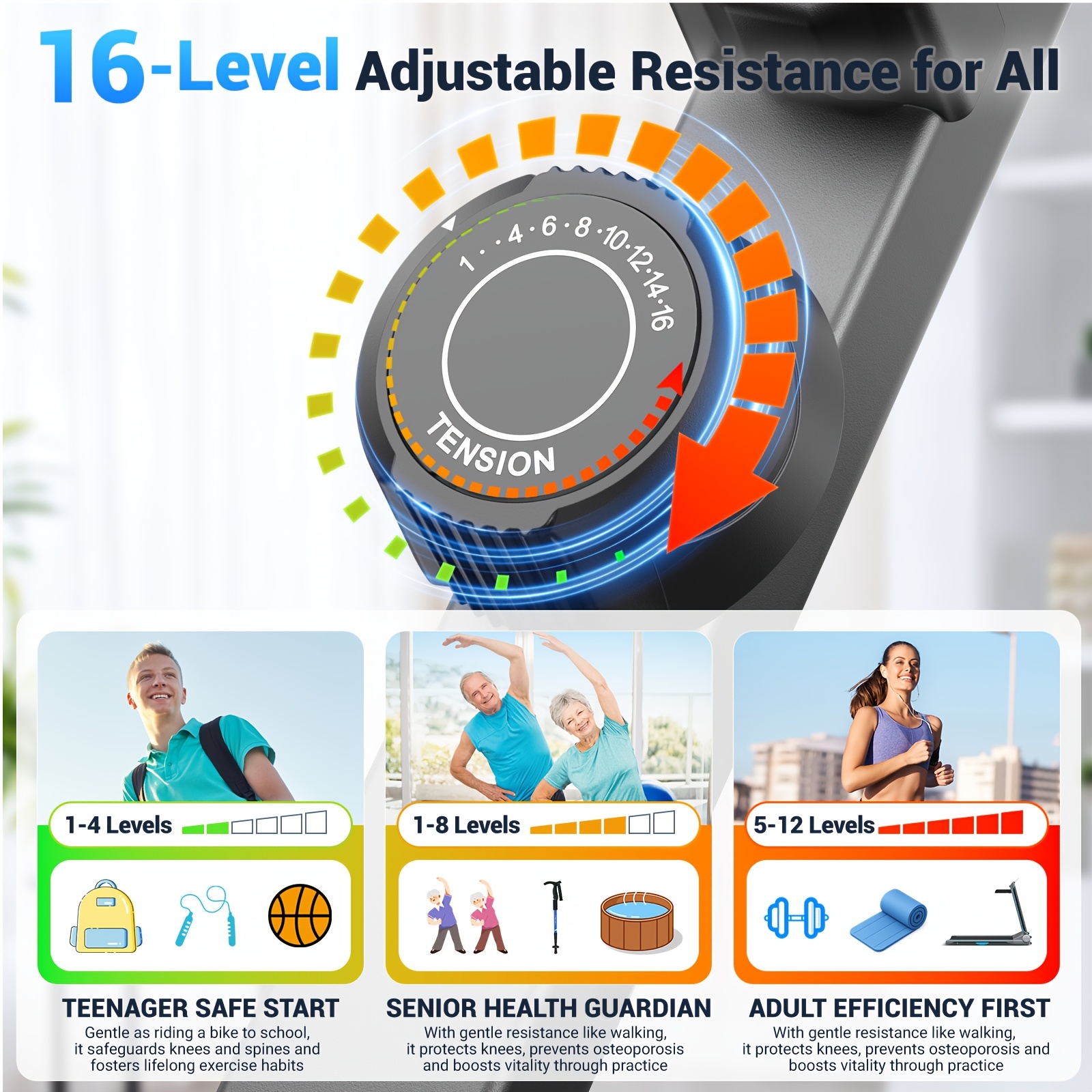 elliptical trainer a home elliptical with an   magnetic   system featuring 16   levels a foldable home elliptical with an lcd display a christmas gift for   Product details 7