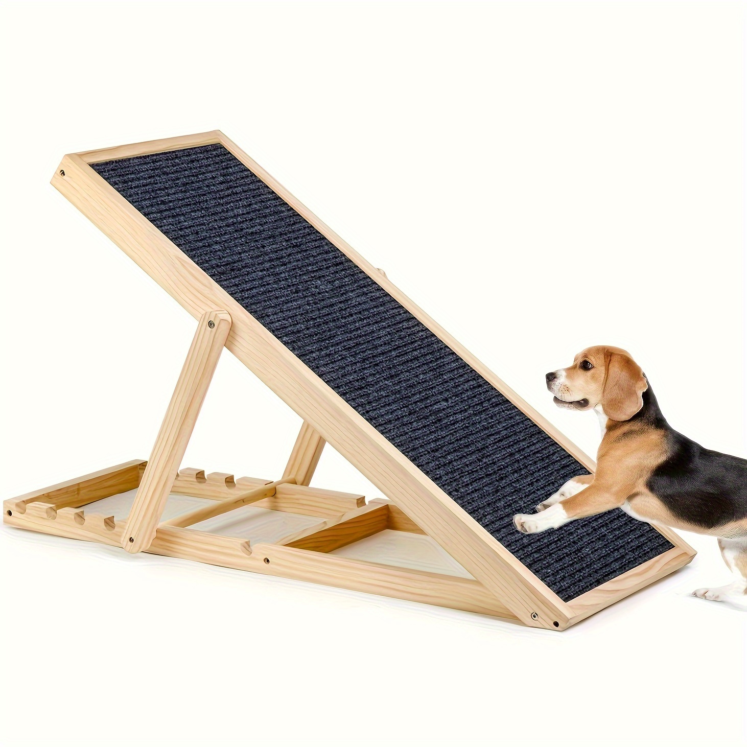 TEMU Portable Wooden Ramp For Dogs And Cats, Measuring 42 Inches, Designed For Use With Cars, Beds, And Couches, Of Supporting Up To 200 , Ideal For