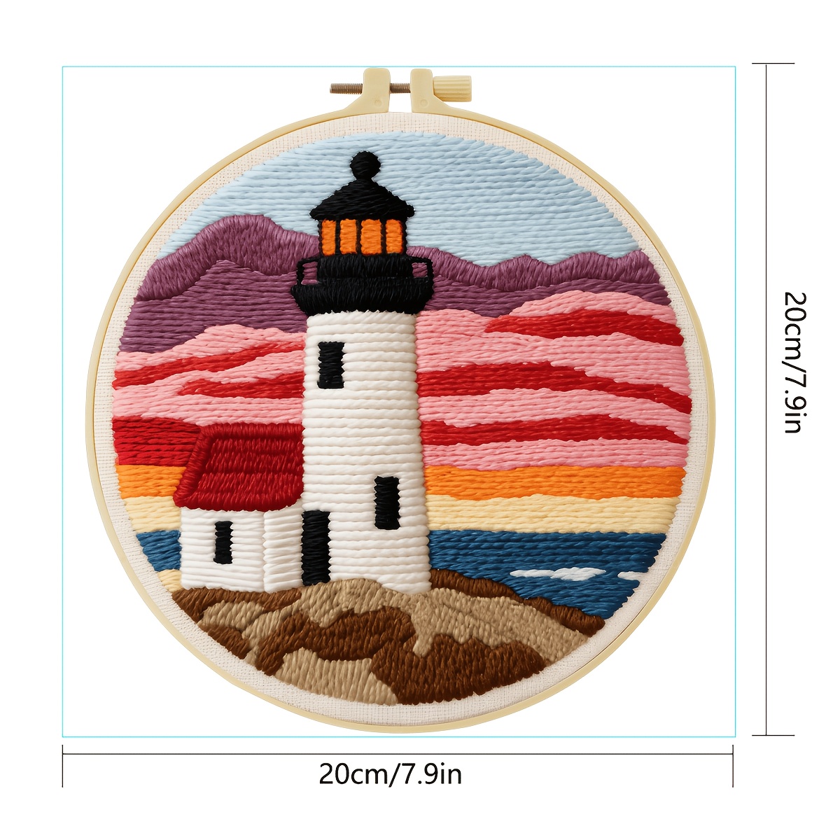 DIY Punch Needle Embroidery Kit with 20x20cm Design