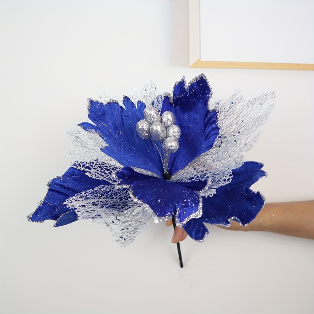 TEMU 2131 Artificielle 30cm - Décoration d'Arbre de Noël, Ambiance Festive pour Événements et Mariages, Fleurs Simulées Grand Format pour Améliorer