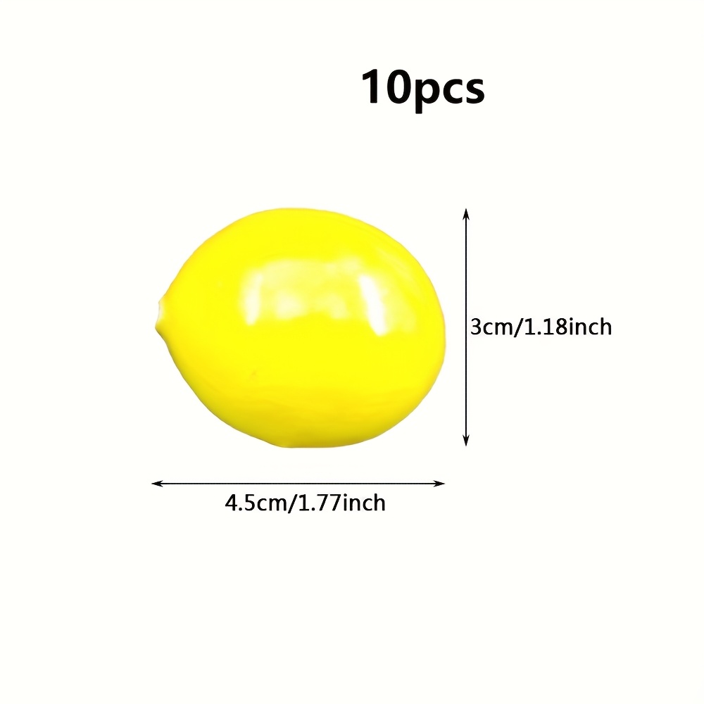 TEMU 10pcs Mini Artificial Lemons - Realistic Plastic Fruit Decor For Home, Kitchen, And Party Favors, Yellow Lemons For Home Decor