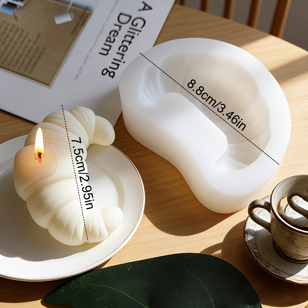 TEMU 1 moule à savon de croissant, moule à bougies décoratives, moule à savon fait main, moules d'artisanat en plâtre d'aromathérapie pour la