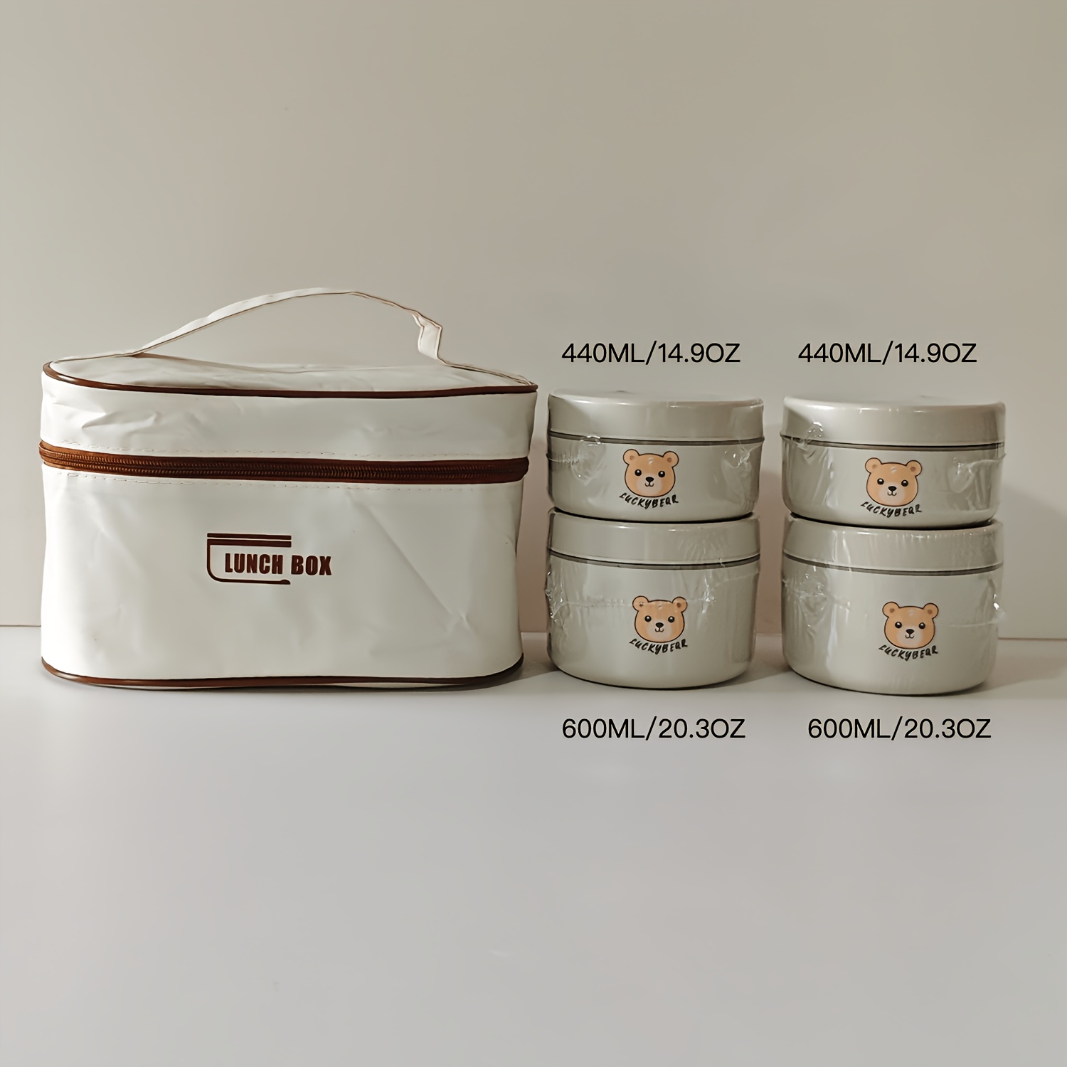 TEMU 5pcs Stainless Steel Food Storage Containers, Includes 4pcs Lunch Box With Lids And 1pc Lunch Bag, Leakproof Bento Lunch Box Containers, Bento