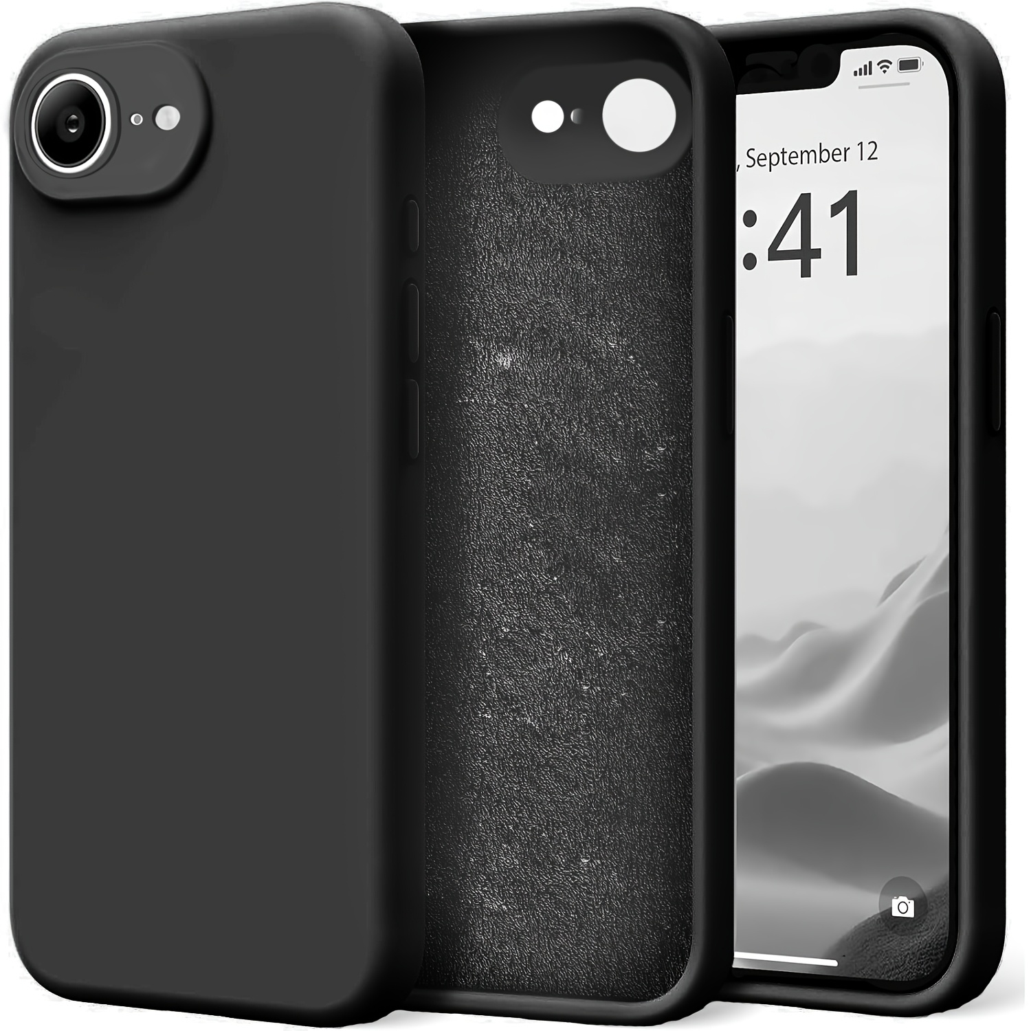 TEMU Phone Case - 3pcs [1 Phone Cover With 2 Protectors] Magnetic For Iphone 17e/for Iphone 16e, Works With Magnet, [soft Anti-scratch Microfiber