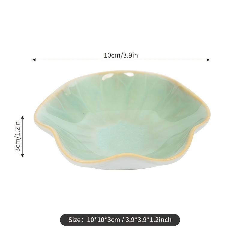 TEMU Plateau à bijoux en céramique Lotus, petit plateau décoratif pour bagues, porte-bijoux pour boucles d'oreilles, bagues, clés, plateau à bijoux,