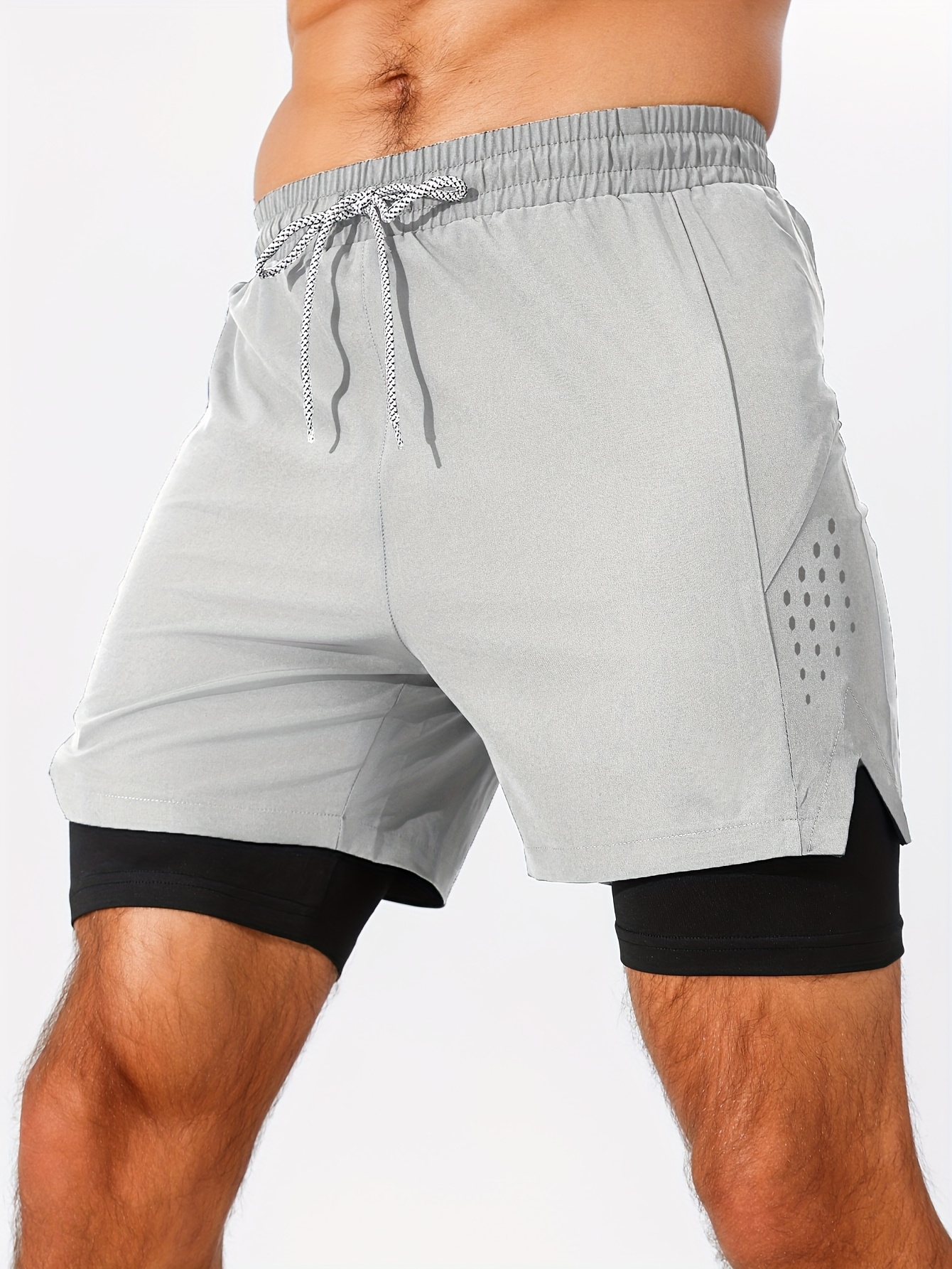 Men's 2-in-1 Printed Running Fitness Sports Shorts