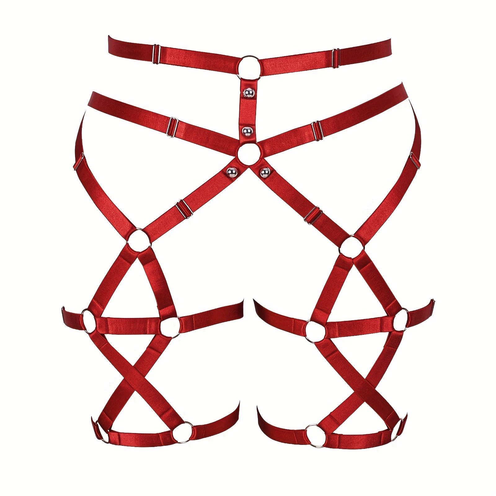 Plus Size Hollow Harness Women Punk Solid Color Sexy Waist - Temu