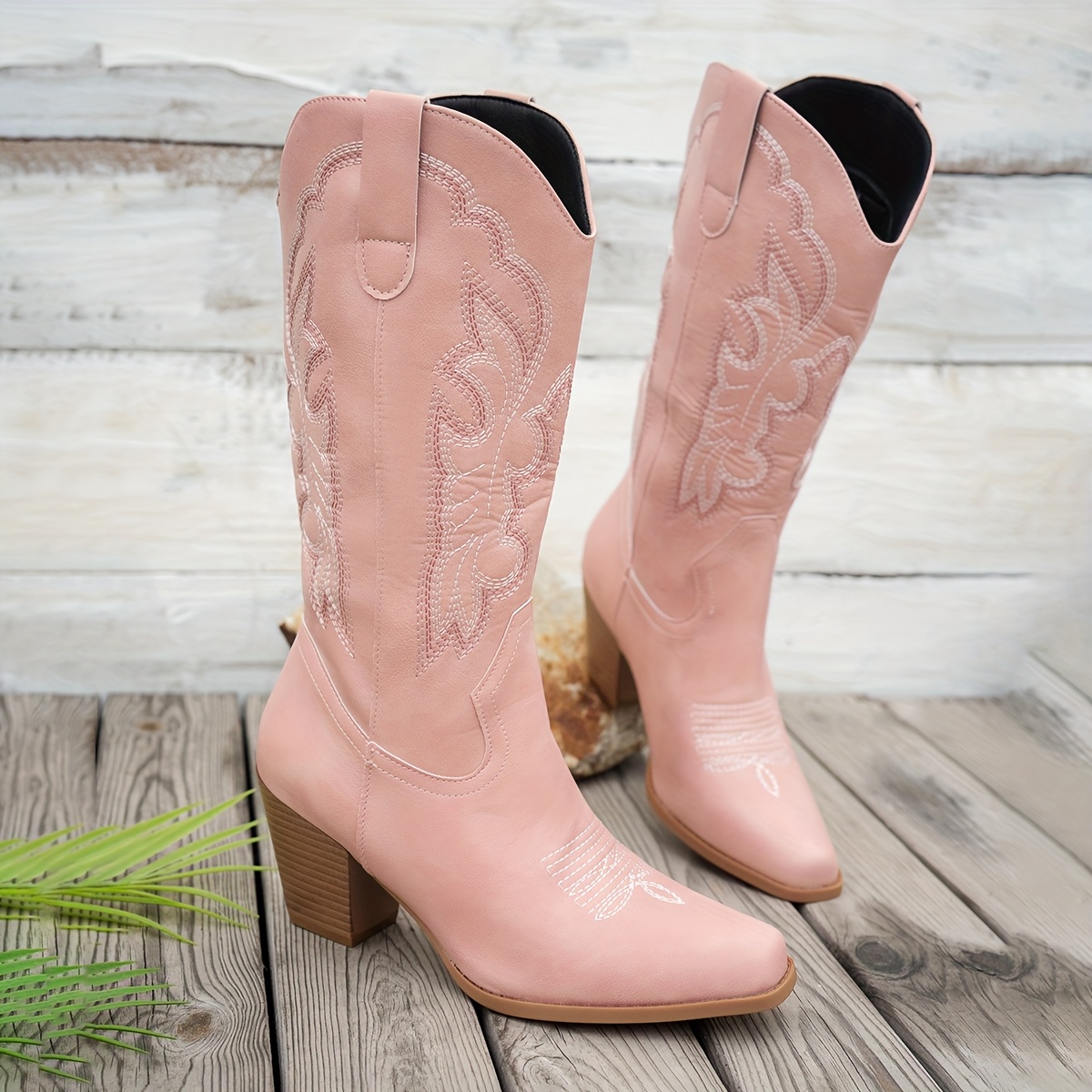 womens western boots square toe chunky heel round dquare toe