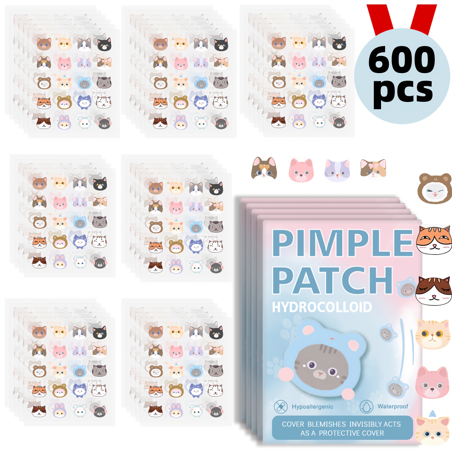 Image of 600pcs Count Patches Suitable For Covering Pimple & Zits, Paraben-free Suitable For Skin Types, Invisible Spot Stickers For Face, Instant Coverage For Blemishes, Skin, Daily Use For &