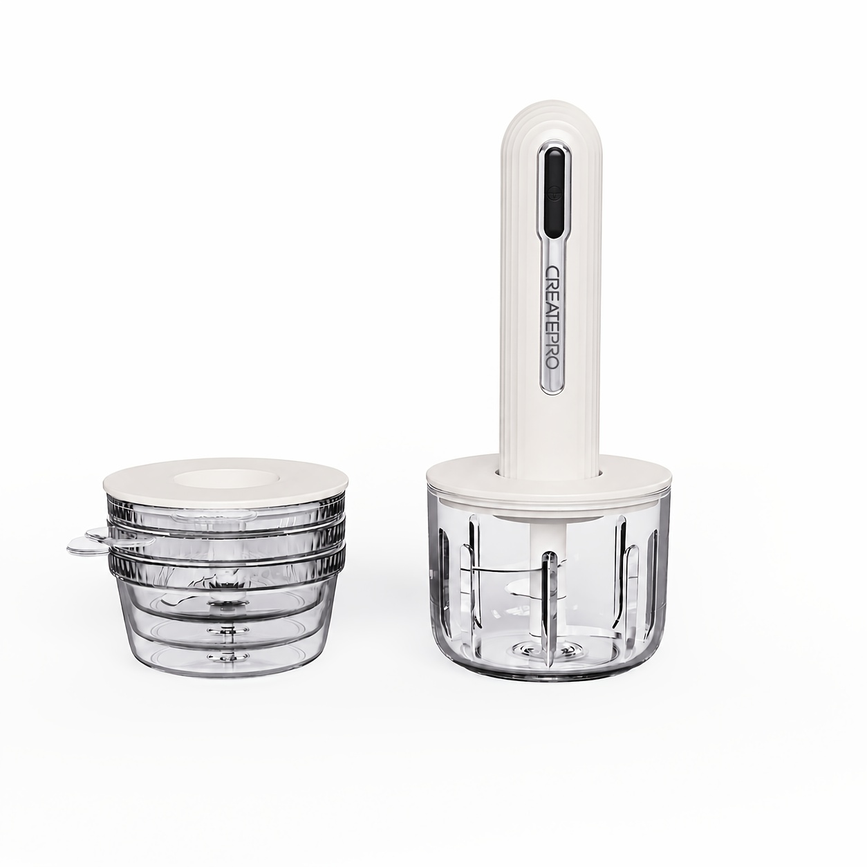 TEMU Electric Rechargeable Food Processor, Handheld Cordless Chopper, Multi-capacity Combination Chopping Cup, Quick Meat Mincing And Vegetable