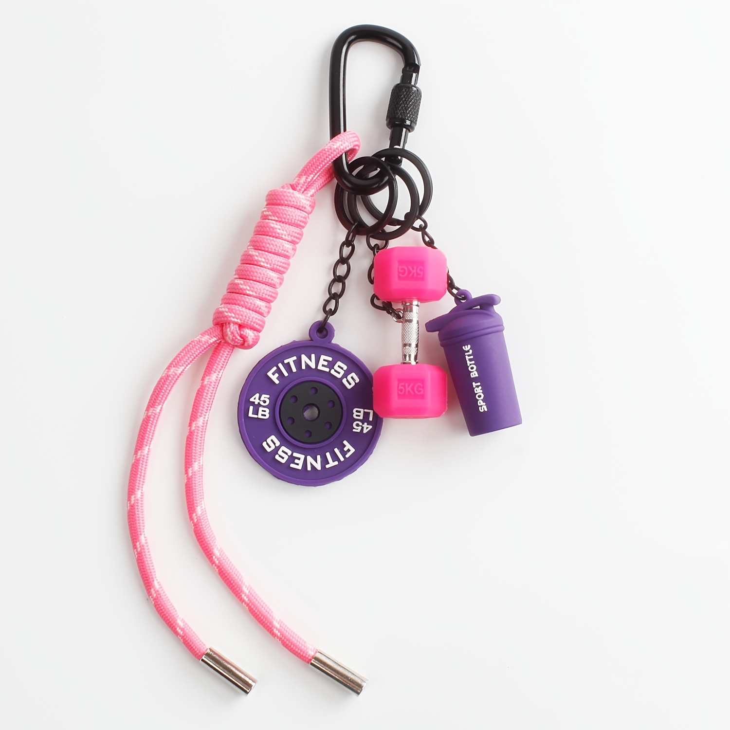 E-shop Hantel & Gewichte Schlüsselanhänger, Taschenanhänger Geschenk für Fitness Frauen und Männer, Süße Mini Auto Schlüsselanhänger Erweiterungen für