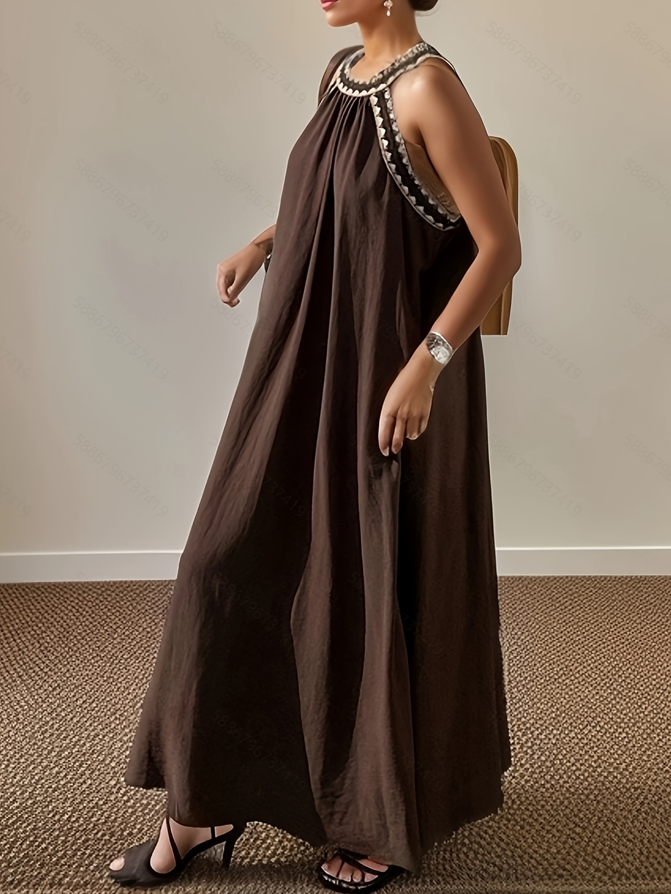 brown shuhu maxi dress sleeveless Violet Sleeveless Satin Maxi Dress / Dark Chocolate | MESHKI