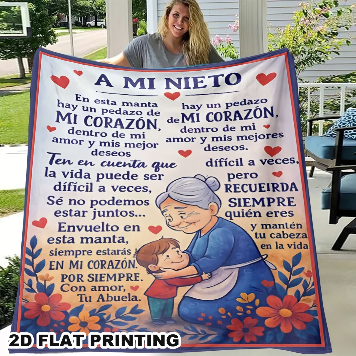 TEMU 2D de 1 pieza con de española para - Regalo de española Abellita con mensaje sincero, franela para todas , cubrecama/, ideal para uso familiar -