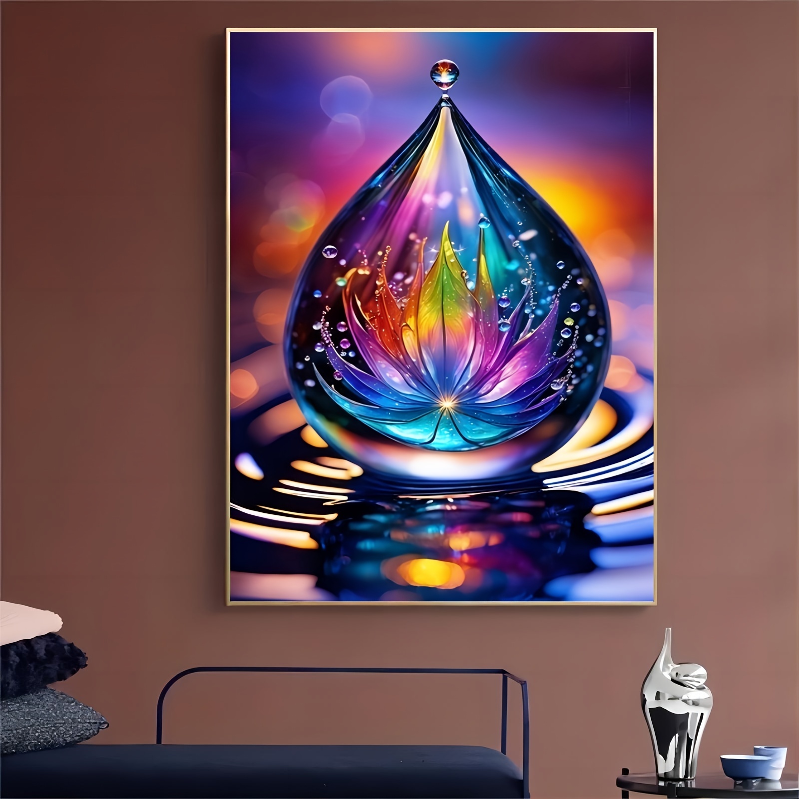 

Fountain Of Life 5d Diy Diamond Painting Kit - Full Drill Round Crystal Rhinestone Embroidery Craft Set For Home Wall Decor, 11.8" X 15.7" Canvas