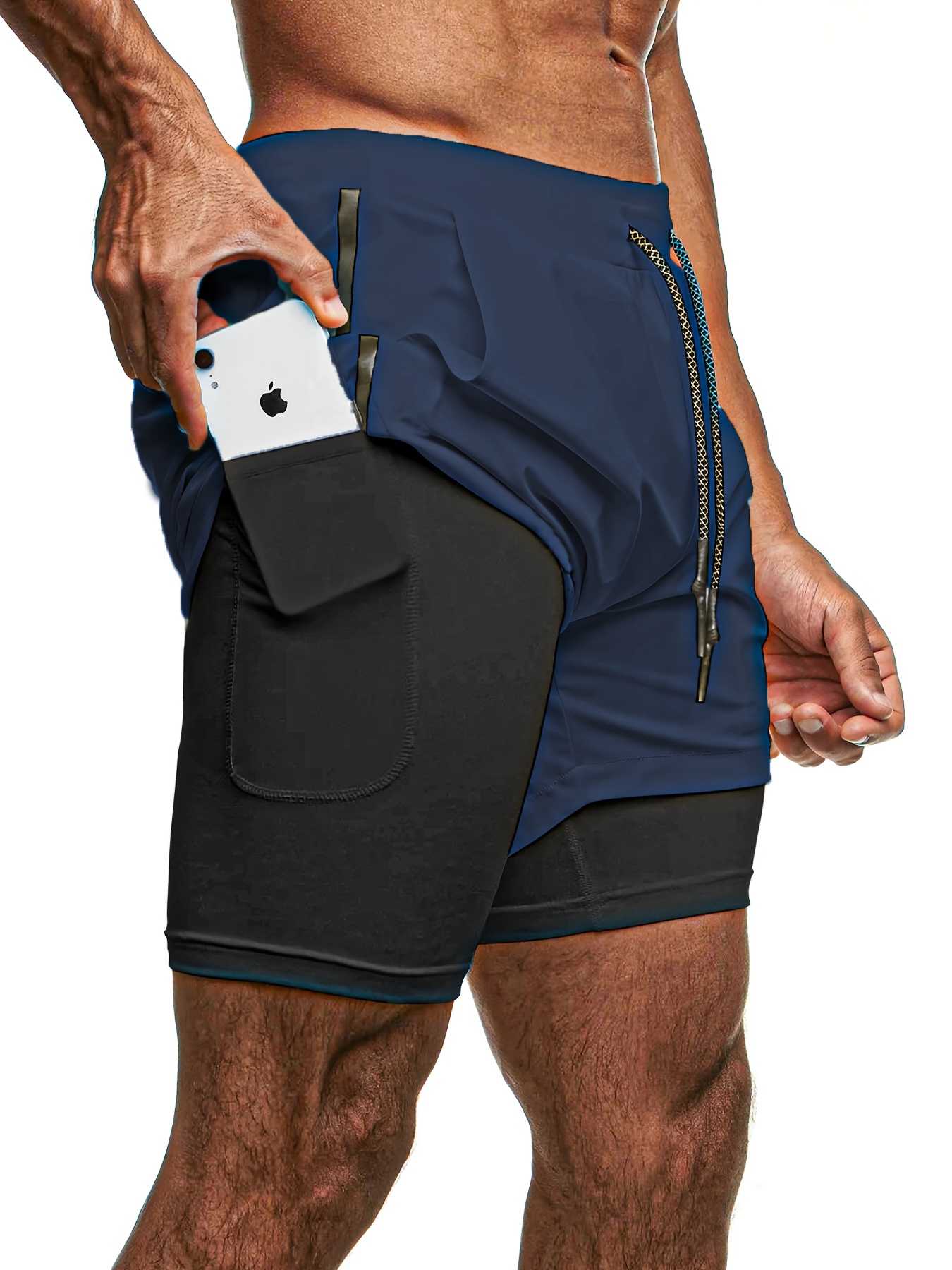 Men'S Quick-Dry Shorts for Sports, Running, And Marathons, Designed for American-Style Fitness And Squats, with an Inner Lining And a Length That Doesn'T Go Past The Knee
