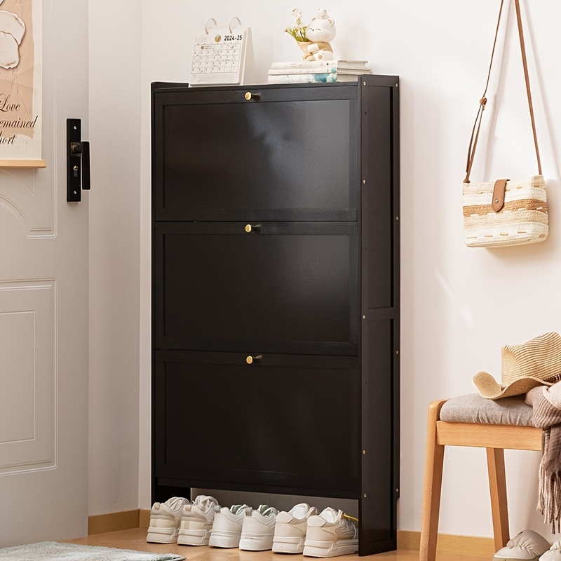 Brusali Shoe Storage BRUSALI Shoe Cabinet With Compartments, White