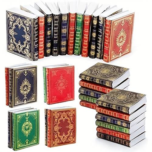 libros en miniatura 1:12, una variedad de libros en miniatura clásicos, modelos de libros en miniatura, adiciones para la decoración de de muñecas, micro , jardín de , adiciones para bibliotecas en miniatura (color aleatorio)