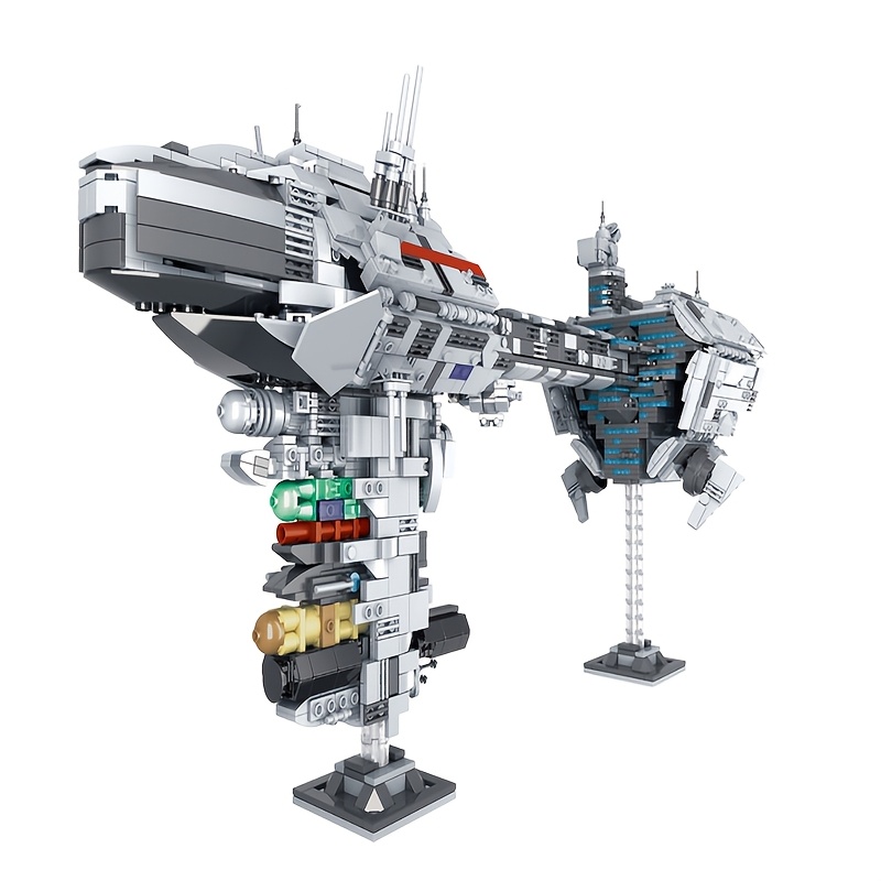 Image of No Original Box Mork032001 2070pcs Home Decoration Big Building Blocks Set For Gift, Spaceship B Escort Model Building Block For Birthdays, Halloween, Christmas Gift