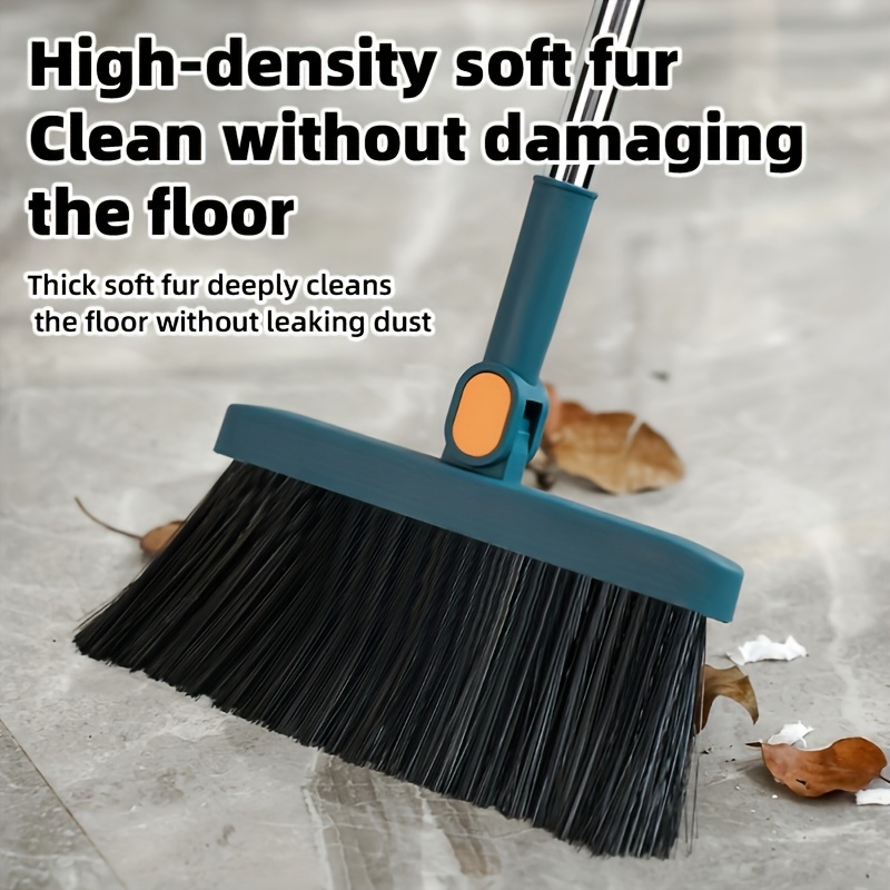 1set household broom and dustpan set durable sweeping broom and dustpan with long handle creative dustpan with comb tooth pet hair removal floor cleaning tool for home   dorm everyday cleaning great gift for housewarming Product details 6