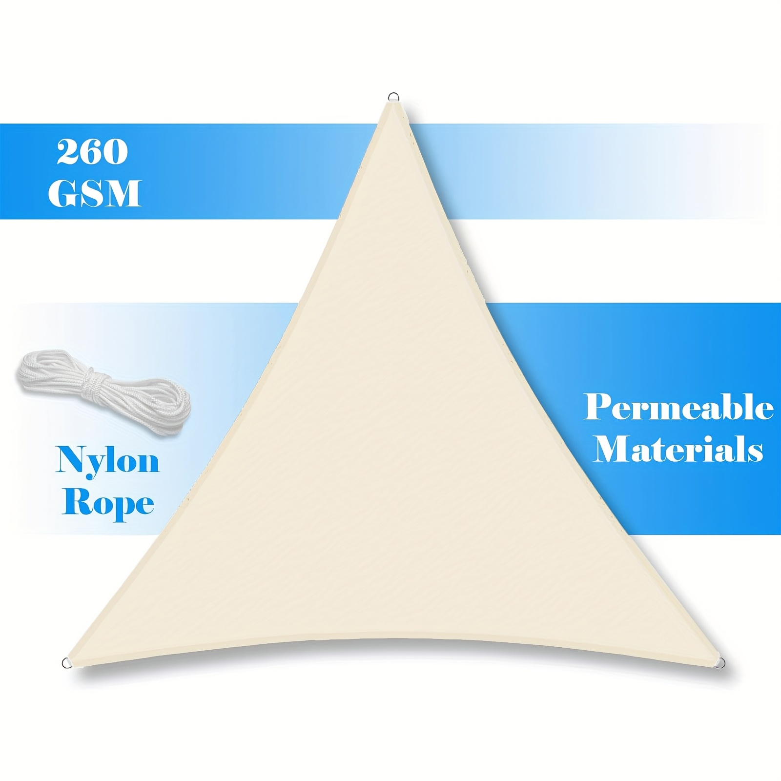 1pc Triangle Sun Shade Sail, Outdoor Sunshade Canopy For Pool, Shade Canopy For Backyard Yard Deck Patio Garden Outdoor Activities (beige)