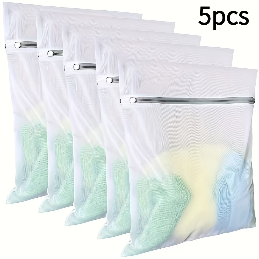 TEMU Sacs à linge conçus spécifiquement pour les vêtements délicats, disponibles en ensembles de 1, 3, 5 ou 10. Ces sacs améliorés, épaissis et