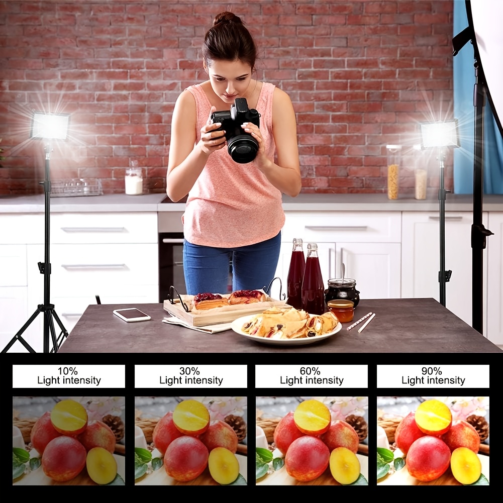 Kit D'éclairage Vidéo Pour La Photographie, Lumières LED Pour Studio Avec 70 Perles Et Filtre De