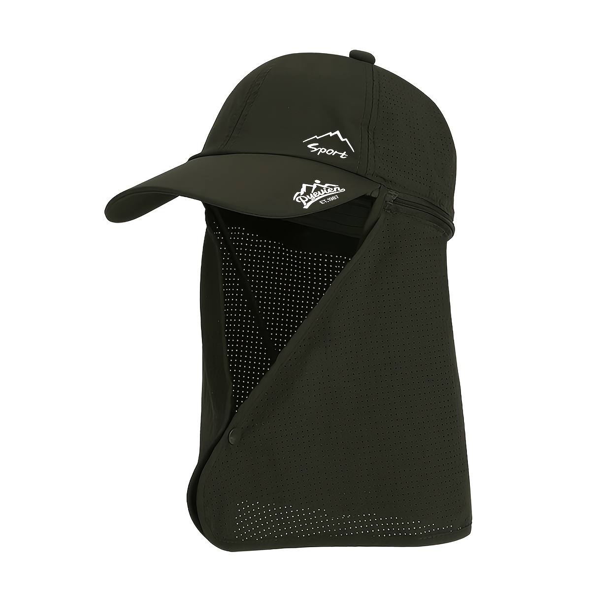 TEMU Ensemble 2 pièces Nouveau Chapeau pare-soleil à séchage rapide 1 chapeau et 1 châle Protecteur de cou pour hommes Été Extérieur Pêche Châle