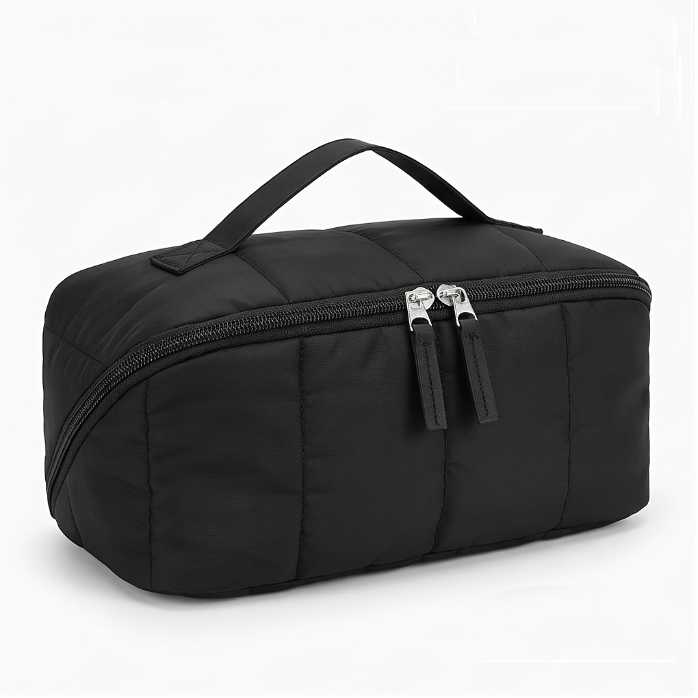 TEMU Trousse de toilette de voyage pour femmes, sac de rangement rose portable pour cosmétiques, sac de toilette ouvert