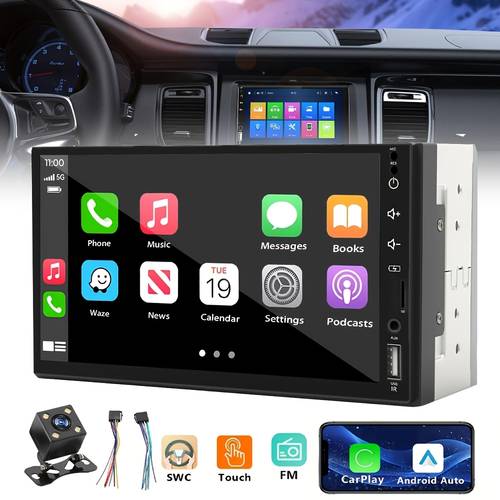 car mp5 supports compatible with carplay and inch full screen with bluetooth with reversing camera car stereo supports usb aux bluetooth and card supports