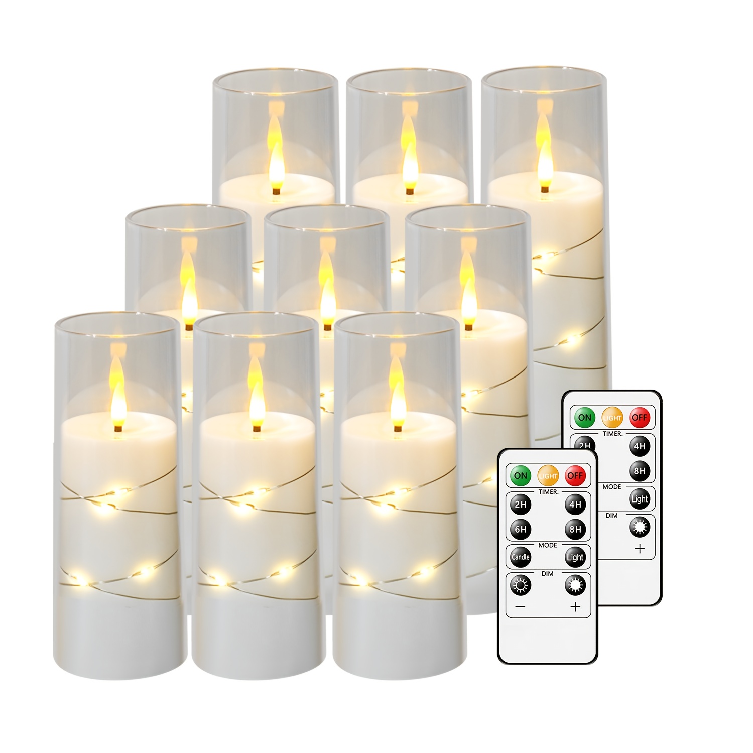 

Eebuss 9pcs Flameless Led With Flashing Effect-safe Design, With Remote Control And Timer Embedded String Lights, Suitable For Holiday Decorations, And Holiday Gifts