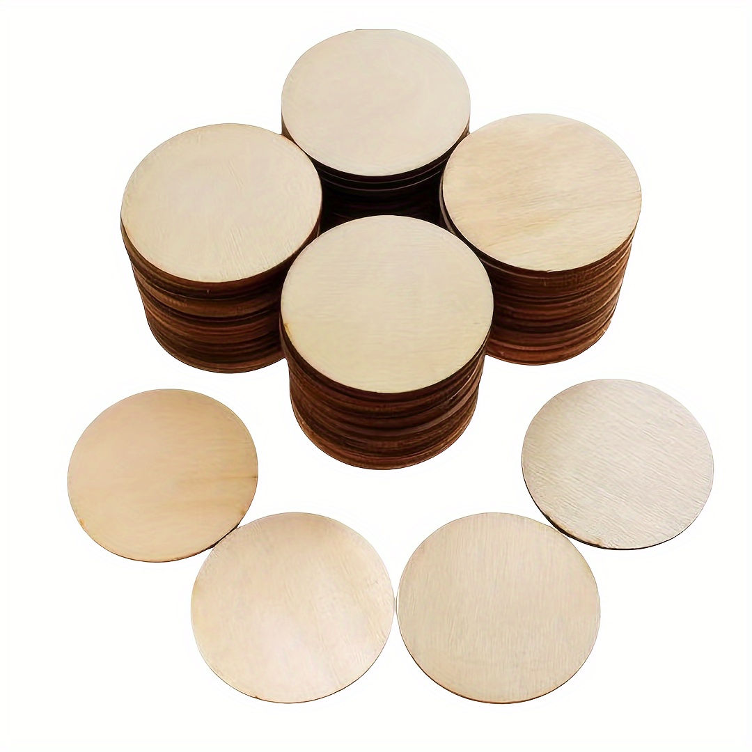 

20pcs 2.8-inch Wood Chips Round Wood Chips Crafts Decoration Diy Handmade Wood Chips Painting Wood Board Hand Painting Pyrography Materials